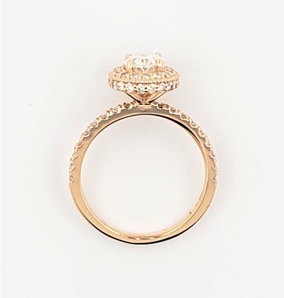 Oval Shape Bridal Set with Double Halo